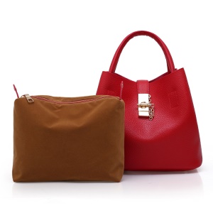 Sac à bandoulière pour femme motif litchi en cuir PU simple