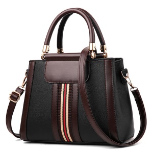 Sac à main en cuir PU rayé