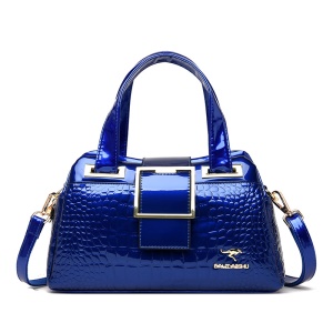 Sac à main  femme en cuir à motif crocodile et insigne Kangourou