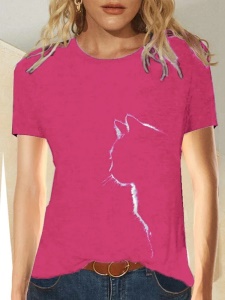 T-shirt femme à  cou rond
