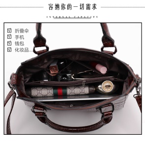 Sac à main pour femme en cuir PU avec motif  crocodile