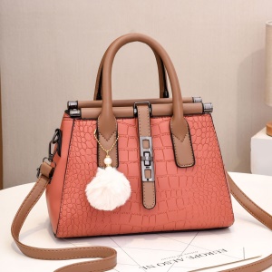 sac à main pour femme à grande capacité en cuir PU crocodile et pendentif vintage