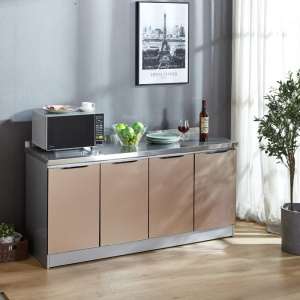 Évier rangement armoire tout-en-un en acier inoxydable
