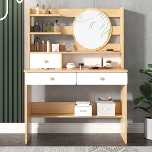 Table de maquillage multi-rangement à bord arrondi à haute résistance