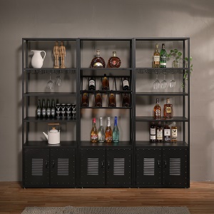 Armoire à vin multiniveau en fer forgé
