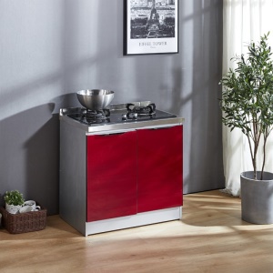 Évier rangement armoire tout-en-un en acier inoxydable