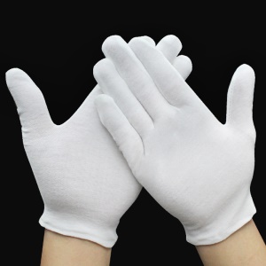 Gants en coton blanc, délicats et absorbant