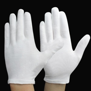 Gants en coton blanc, délicats et absorbant