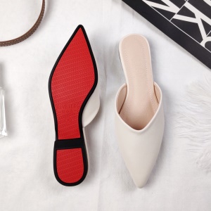 Femmes pantoufles bout pointu en cuir microfibre
