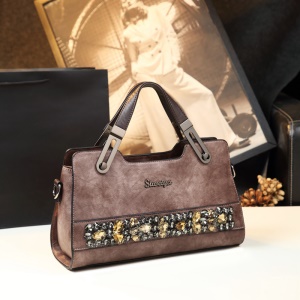 Sac à main pour femmes en cuir de vache avec diamant artificiel