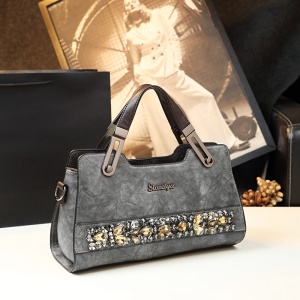 Sac à main pour femmes en cuir de vache avec diamant artificiel