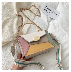 Sac à bandoulière en cuir synthétique pour femmes multicolores