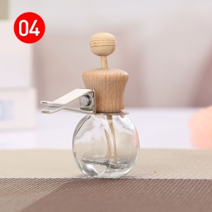 Flacon de huile essentielle à accroche pour intérieur de voiture avec couvercle en bois