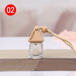 Petite bouteille d'arome ou huile essentielle pendentif en verre intérieur de voiture