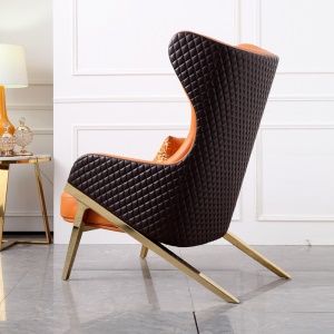 Fauteuil en cuir artificiel avec support en acier  inoxydable
