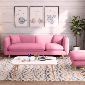 Canapé en tissu déhoussable et lavable  en bois massif