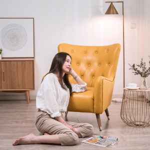 Canapé-fauteuil en cuir artificiel PU et éponge