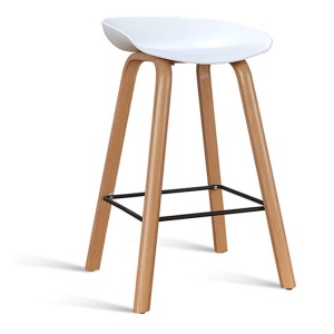 Tabouret  de bar en plastique avec pieds en bois massif