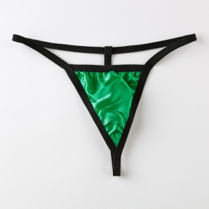 T-string culotte sexy en soie pour femme