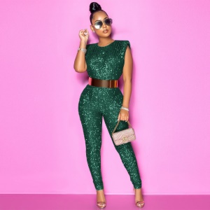Combinaison pantalon pour femme avec paillettes