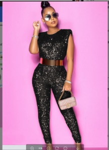 Combinaison pantalon pour femme avec paillettes