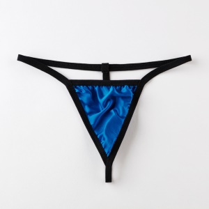 T-string culotte sexy en soie pour femme