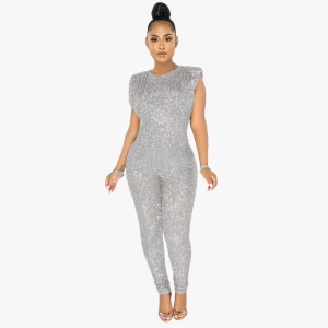 Combinaison pantalon pour femme avec paillettes