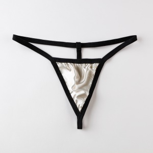 T-string culotte sexy en soie pour femme