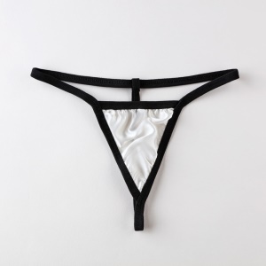 T-string culotte sexy en soie pour femme