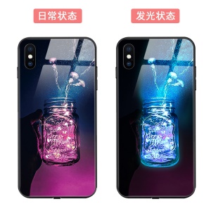 Coque en verre trempé pour IPhone avec design lumineux