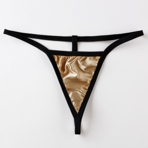 T-string culotte sexy en soie pour femme