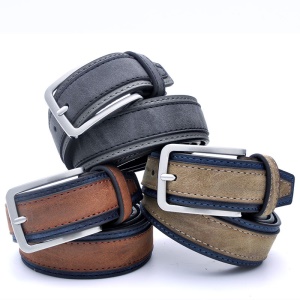 Ceinture en cuir PU pour hommes Boucle à aiguille simple