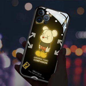 IPhone Coque de protection en verre pour téléphone portable avec lumière led