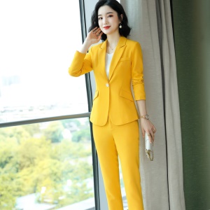 Costume professionnel pour femmes 2pcs (blazer+pantalon) en fibre de polyester