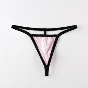 T-string culotte sexy en soie pour femme