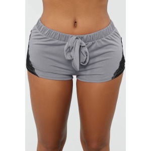 Mini shorts de sport femme en dentelle et coton filature