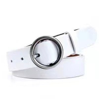 Ceinture en cuir véritable pour femmes avec boucle ronde en alliage