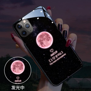 IPhone Coque de protection en verre pour téléphone portable avec lumière led