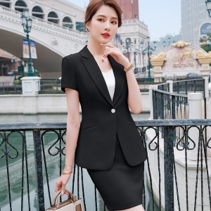 Femme Tailleur de pantalon/jupe set de 2 pcs blazer à manches courtes