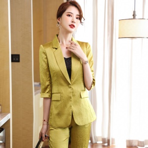 Costumes affaires tailleur femme de 2 pièces (blazer à manches moyennes+ pantalon) Slim Fit