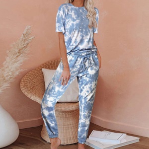 Pyjama imprimés à manches courtes pour femme