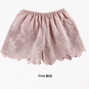 Femmes short de sécurité en coton avec broderie tournesol