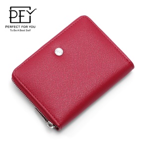 Portefeuille femme court multifonction avec poche femeture éclair