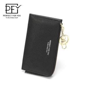 Portefeuille de grande capacité avec porte-clés fermeture éclair Porte-monnaie en cuir