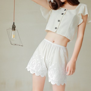 Short femme en coton lin léger et comfortable