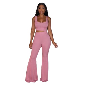Femme Set de 2 pièces décontractés pantalon évasés