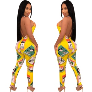 Combinaison moulante sexy à dos nu
