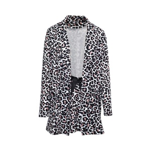Ensemble de deux pièces pour femme avec veste de costume et short décontracté à motif de léopard