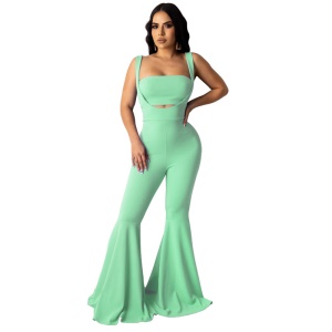 Femme Set de 2 pièces décontractés pantalon évasés