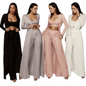 Ensemble décontracté pour femmes 3 pièces tricot
